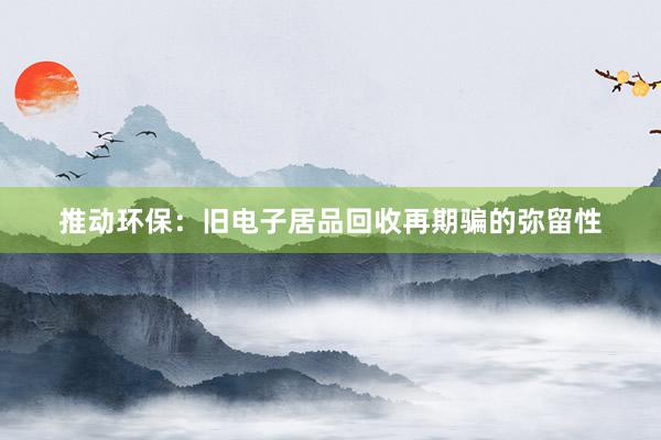 推动环保：旧电子居品回收再期骗的弥留性
